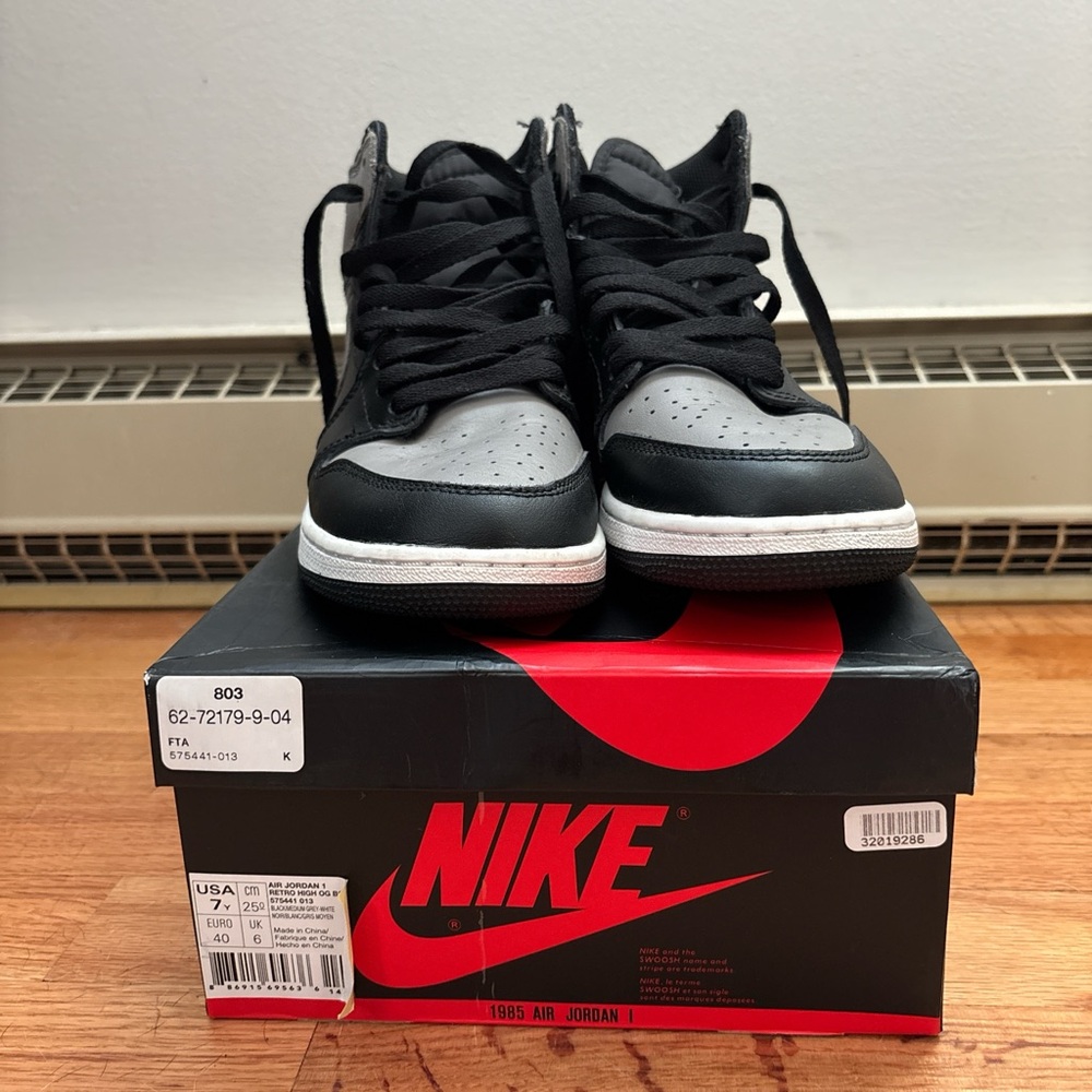 Nike Air Jordan 1 Black and Gray Sneakers